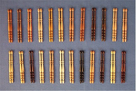 24 pairs of Ornamentally Turned Midlands Bobbins