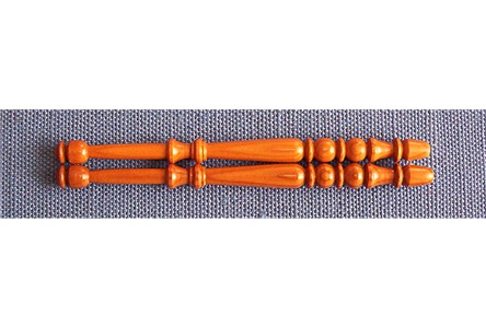 One pair of Ornamentally Turned Midlands Bobbins in Yew (Style 3)